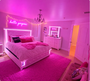 Pink neon pole room